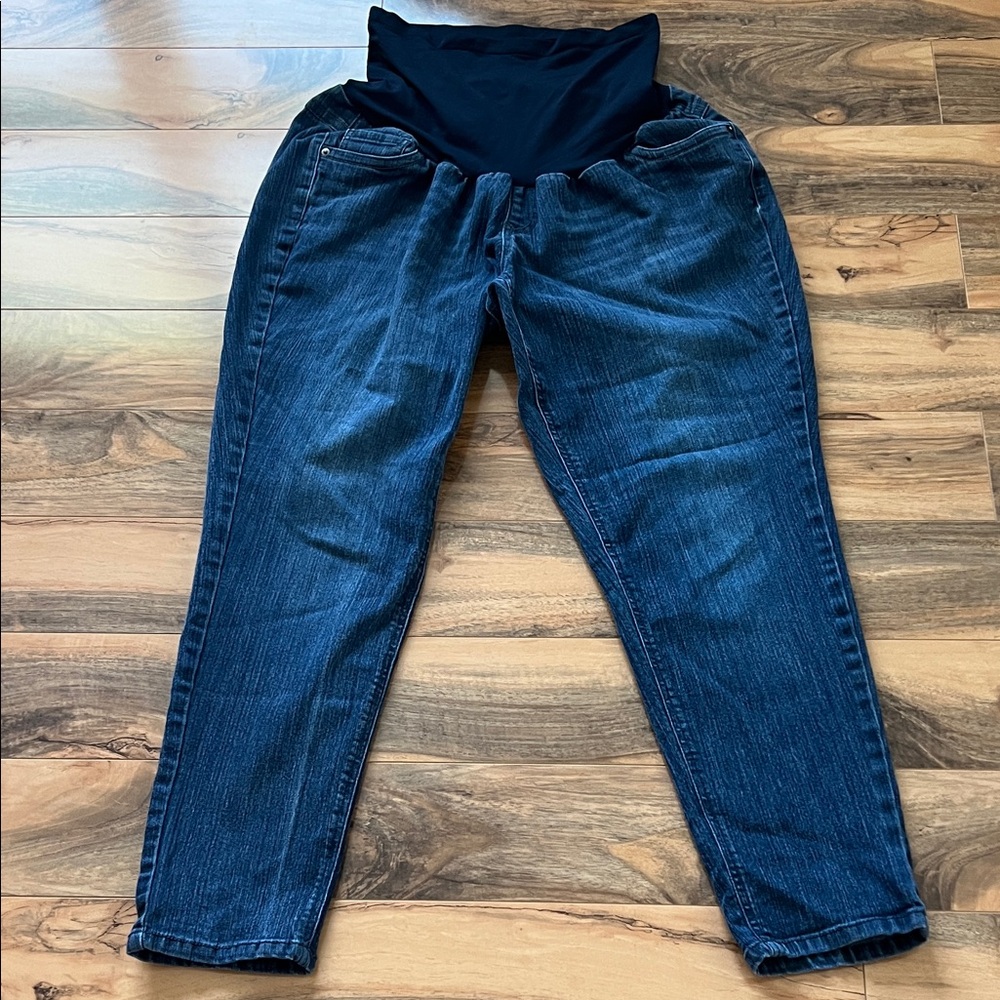 Oh Baby Motherhood Maternity Jeans 2X Stretch Straight Leg Full Panel 36x29